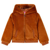 Vidaxl Kinderjacke mit Haube 140 künstliches Fahrzeug Cognac gefärbt