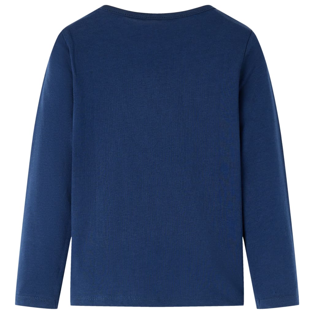 Vidaxl -Kinderhemd mit langen Ärmeln 92 Marineblau