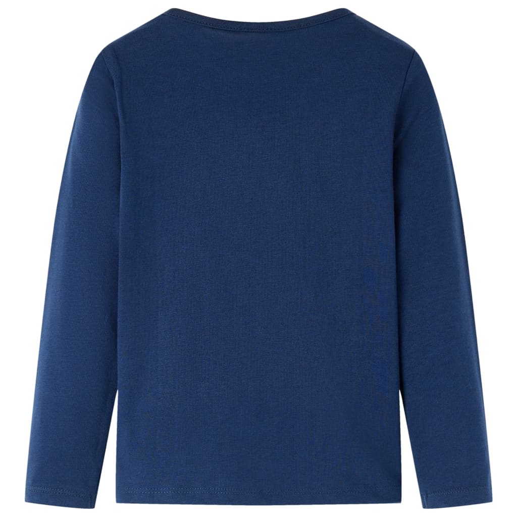 Vidaxl Kinderhemd mit langen Ärmeln 128 Marineblau