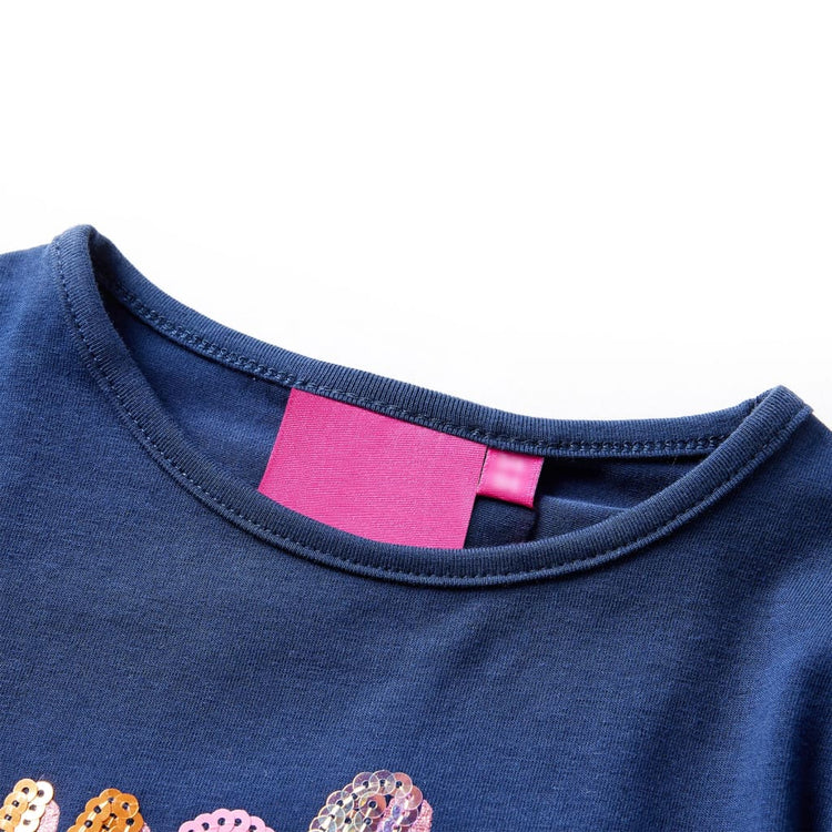 Vidaxl Kinderhemd mit langen Ärmeln 140 Marineblau