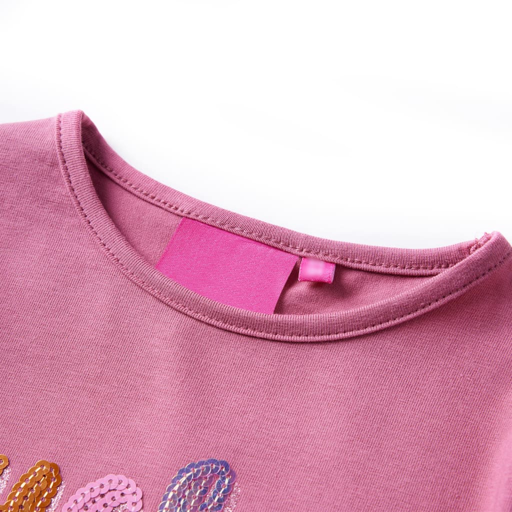 Vidaxl -Kinderhemd mit langen Ärmeln 128 Himbeerfarbe