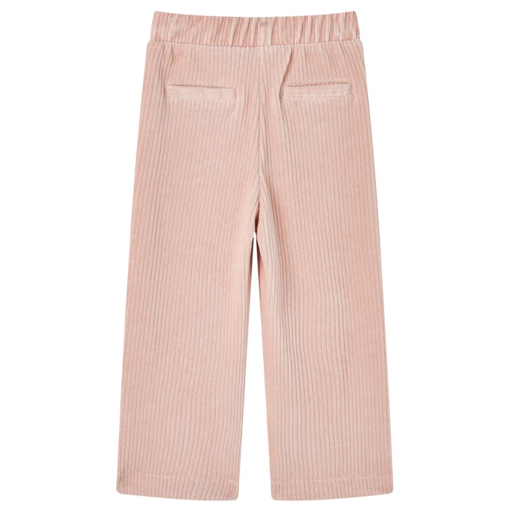 Vidaxl Kinderbroek 92 Rippen -Samt hellrosa