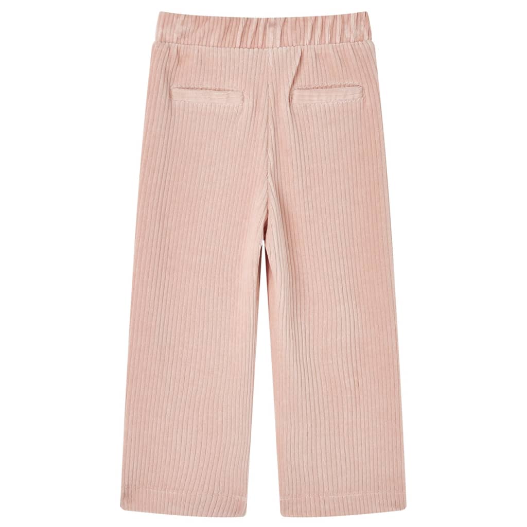 Vidaxl Kinderbroek 128 Rippen Samt hellrosa