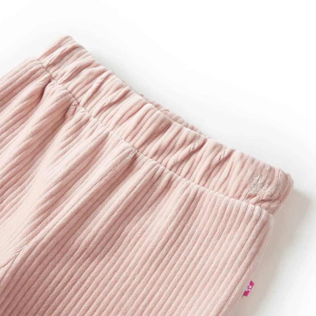 Vidaxl Kinderbroek 128 Rippen Samt hellrosa