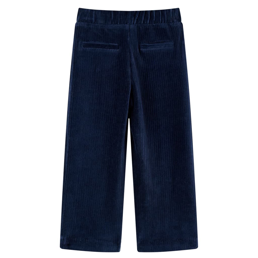 Vidaxl Kinderbroek 116 Rippen Velvet Marine Blau