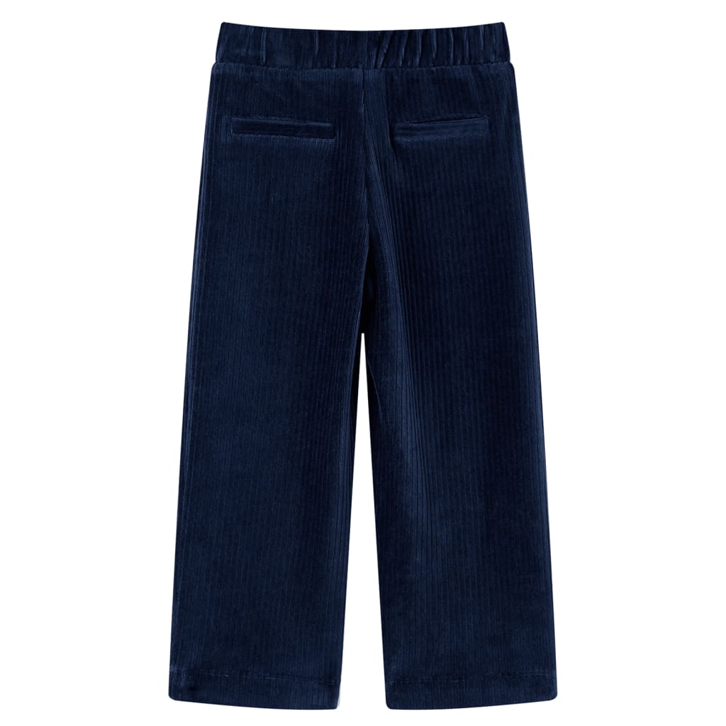 Vidaxl Kinderbroek 128 Rippen Velvet Marine Blau