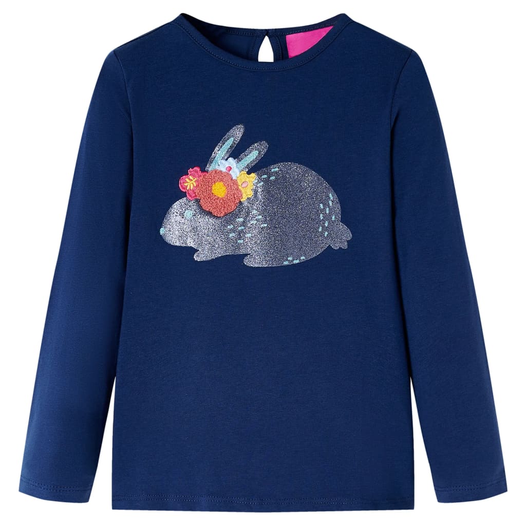 Vidaxl Kinderhemd mit langen Ärmeln 104 Marineblau