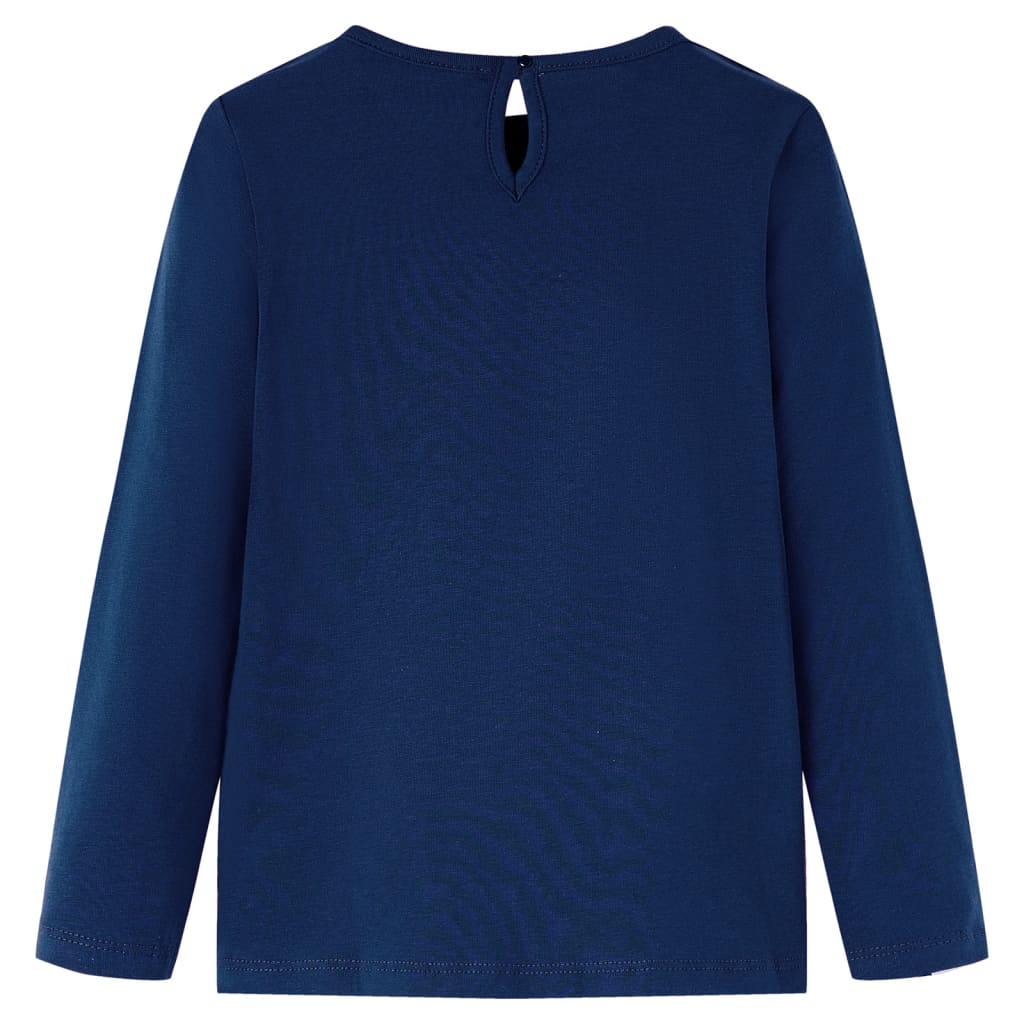Vidaxl Kinderhemd mit langen Ärmeln 104 Marineblau