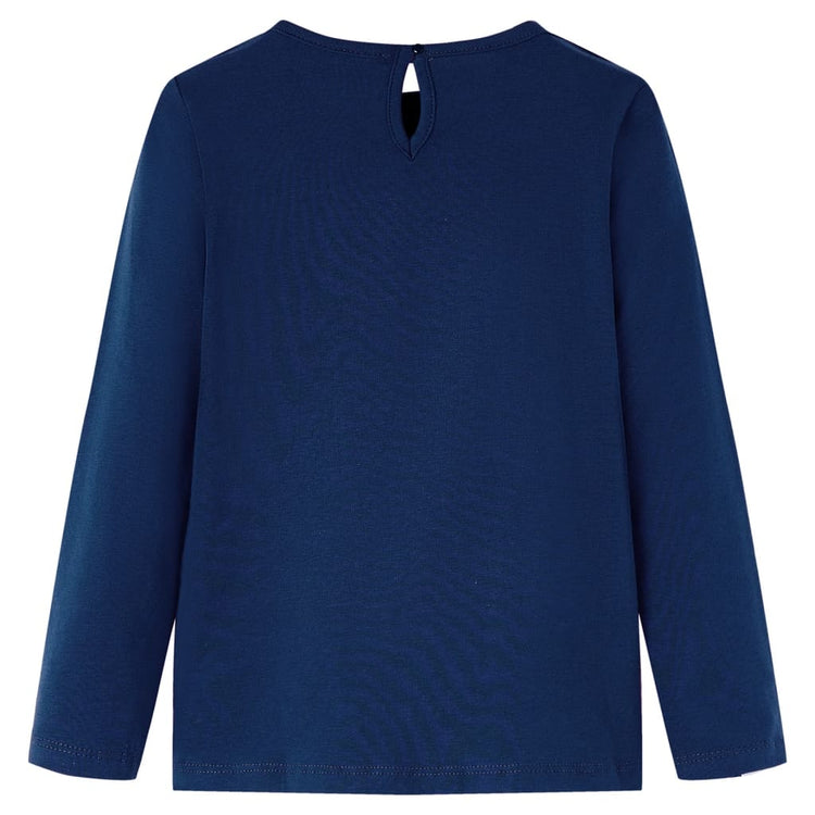 Vidaxl Kinderhemd mit langen Ärmeln 104 Marineblau