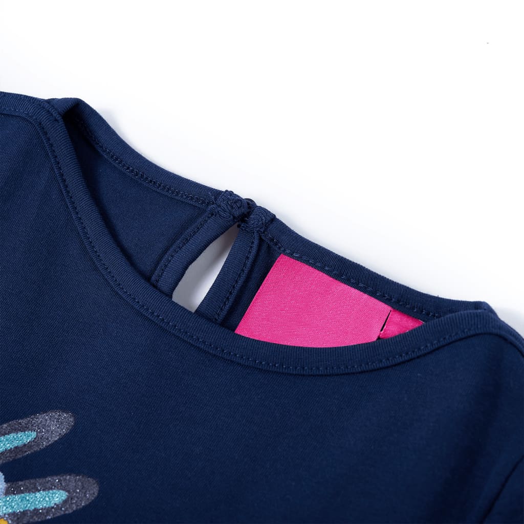 Vidaxl Kinderhemd mit langen Ärmeln 104 Marineblau