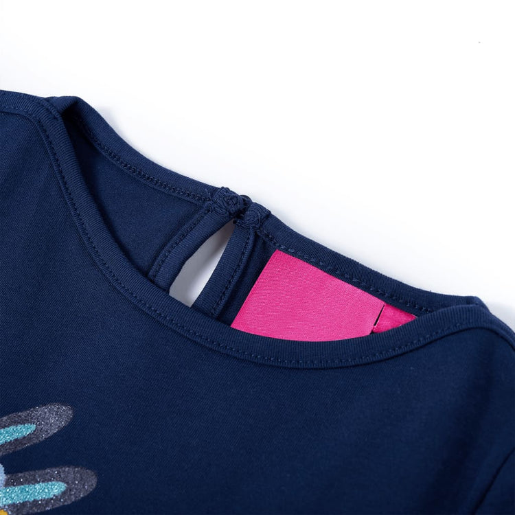 Vidaxl Kinderhemd mit langen Ärmeln 104 Marineblau