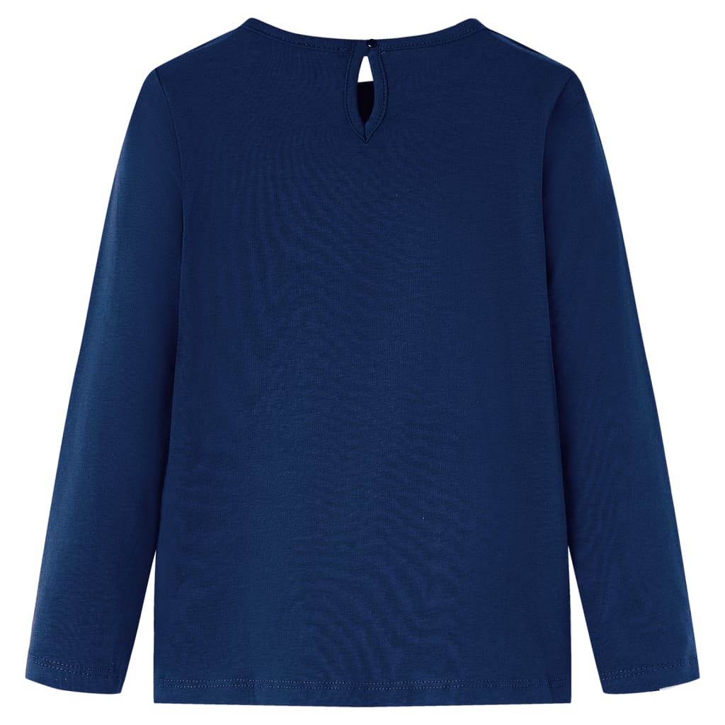 Vidaxl Kinderhemd mit langen Ärmeln 128 Marineblau