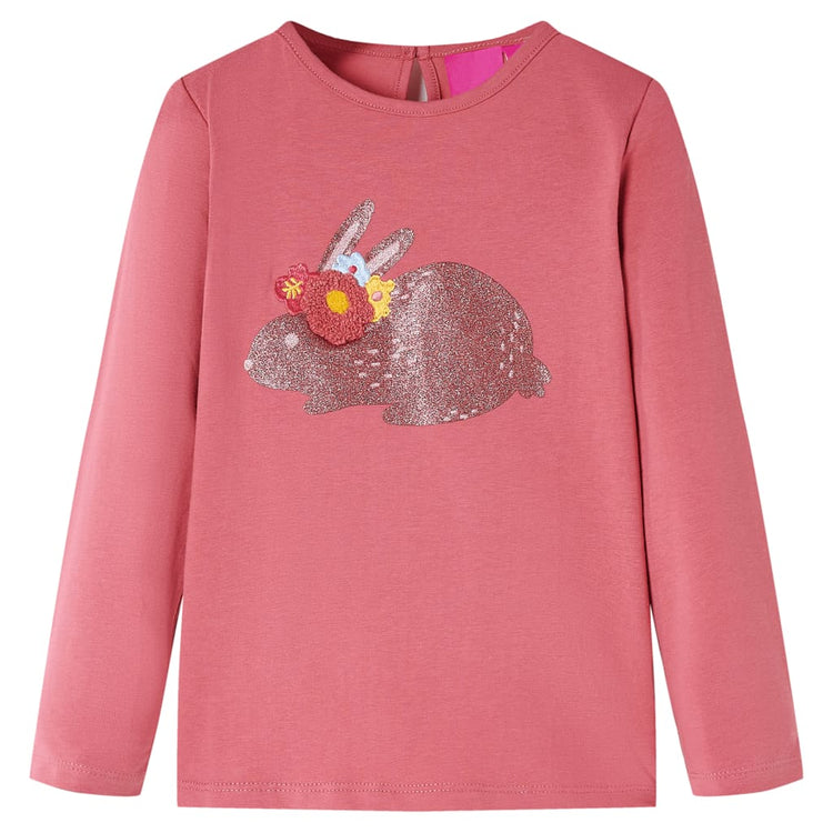 Vidaxl -Kinderhemd mit langen Ärmeln 104 Old Pink