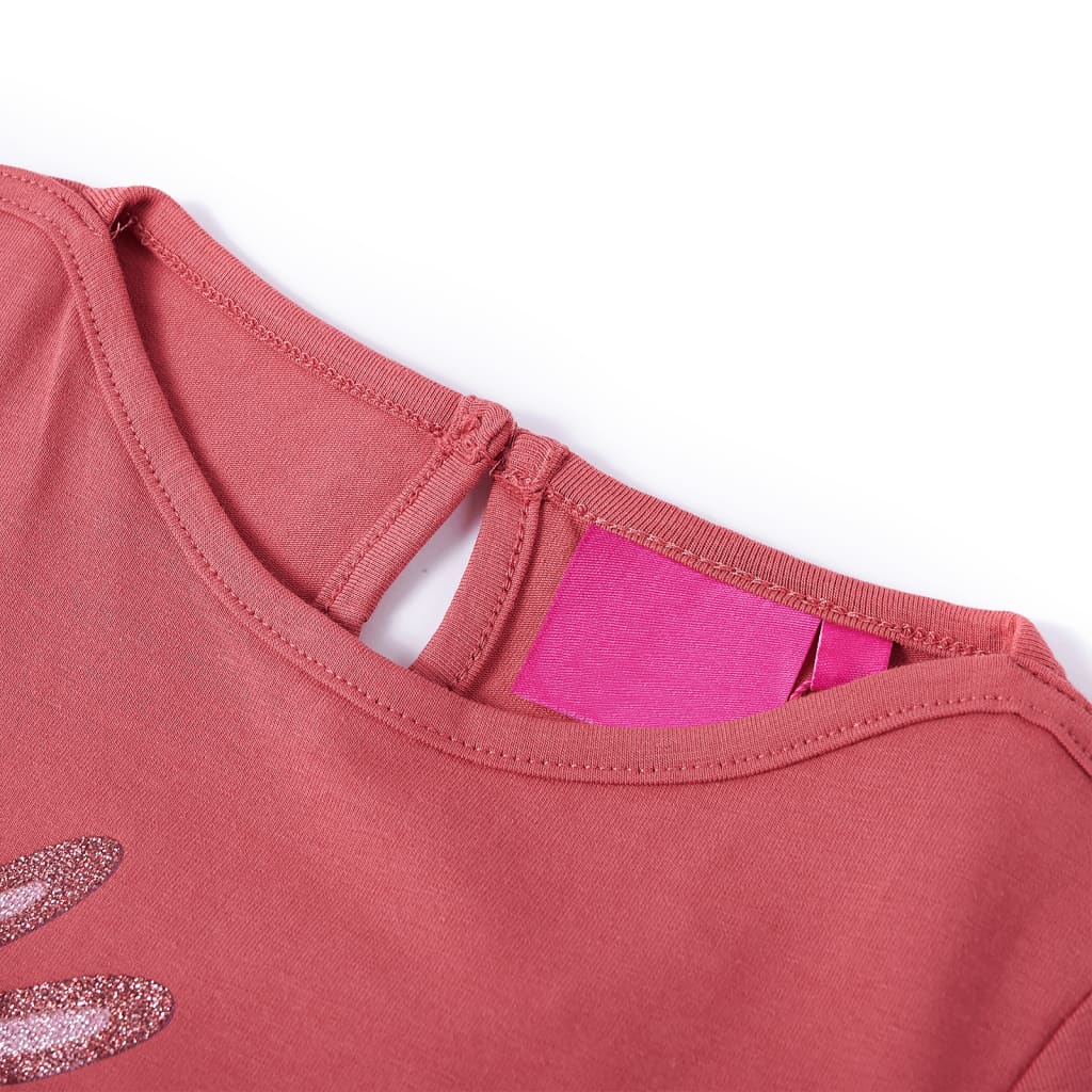 Vidaxl -Kinderhemd mit langen Ärmeln 104 Old Pink