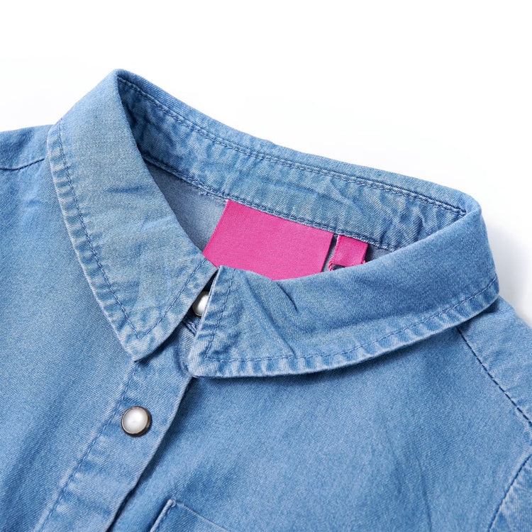 Vidaxl Kinderkleid mit langen Ärmeln 92 Marineblau und Denimblau