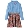 Vidaxl Kinderkleid mit langen Ärmeln 104 Marineblau und Denimblau