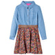 Vidaxl Kinderkleid mit langen Ärmeln 116 Marineblau und Denimblau