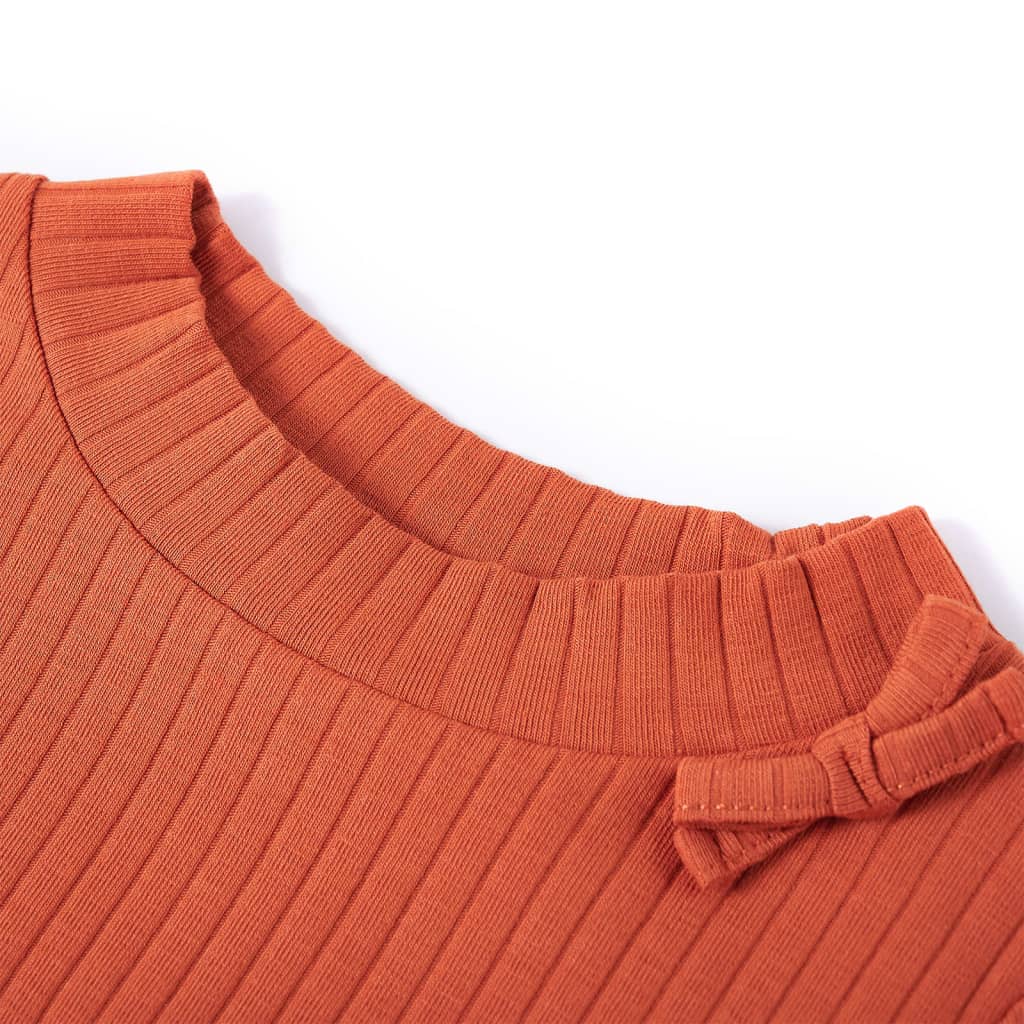 Vidaxl -Kinderhemd mit langen Ärmeln 104 Oranjebruin