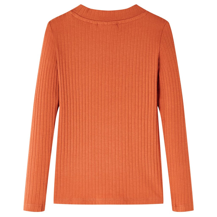 Vidaxl -Kinderhemd mit langen Ärmeln 128 Oranjebruin