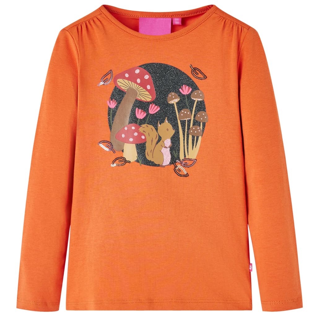 Vidaxl -Kinderhemd mit langen Ärmeln 104 Oranjebruin