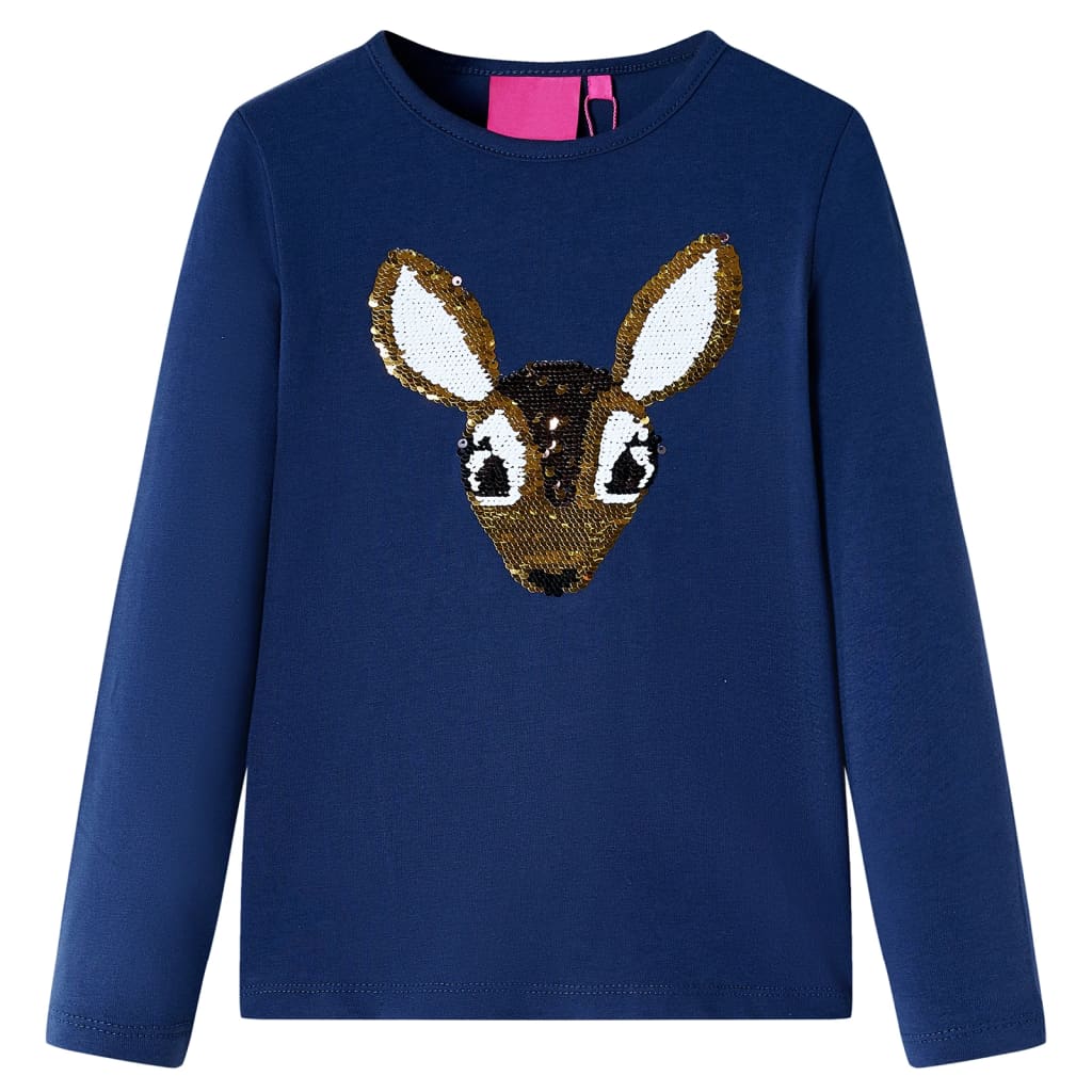 Vidaxl Kinderhemd mit langen Ärmeln 104 Marineblau