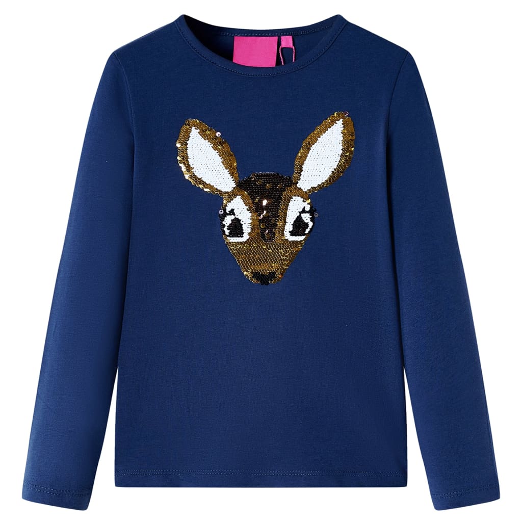 Vidaxl Kinderhemd mit langen Ärmeln 116 Marineblau