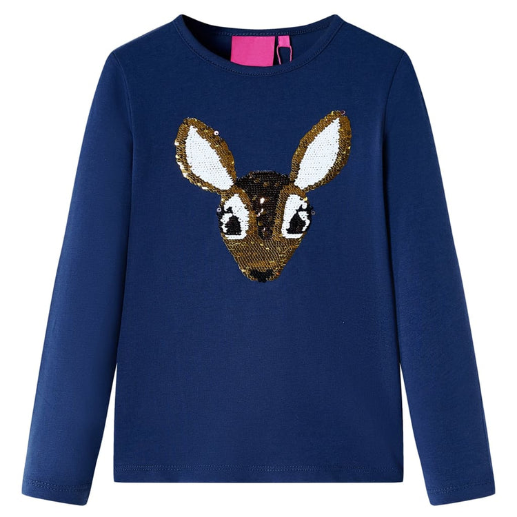 Vidaxl Kinderhemd mit langen Ärmeln 116 Marineblau