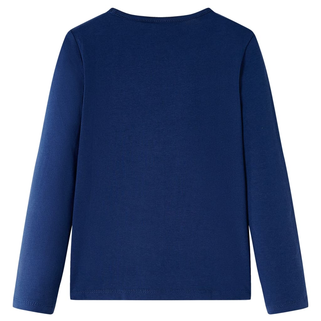 Vidaxl Kinderhemd mit langen Ärmeln 116 Marineblau