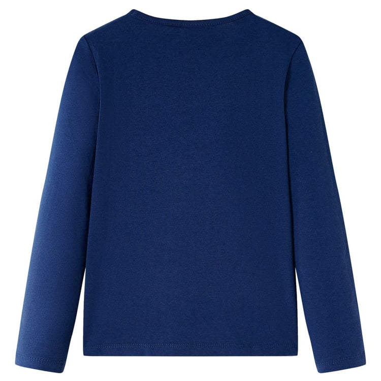 Vidaxl Kinderhemd mit langen Ärmeln 116 Marineblau