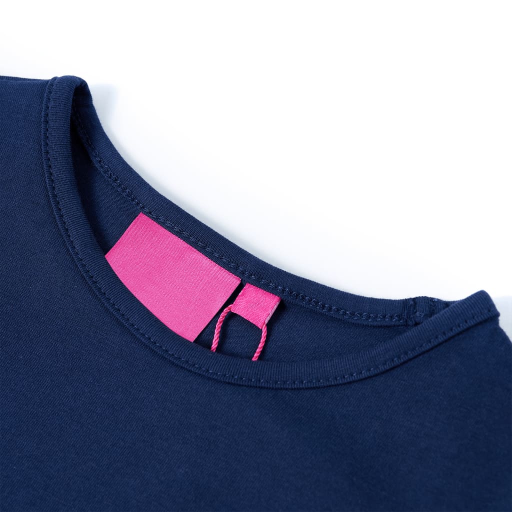 Vidaxl Kinderhemd mit langen Ärmeln 116 Marineblau