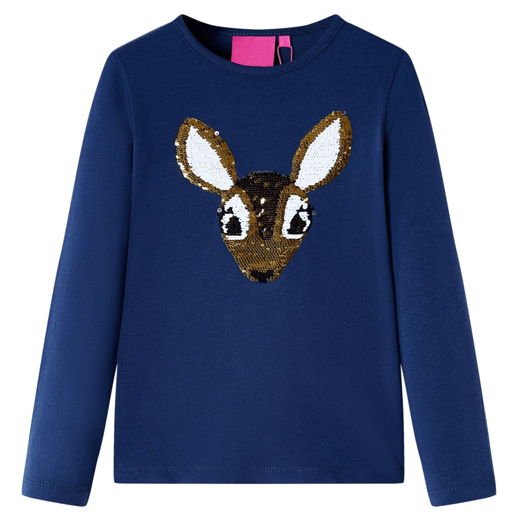 Vidaxl Kinderhemd mit langen Ärmeln 128 Marineblau