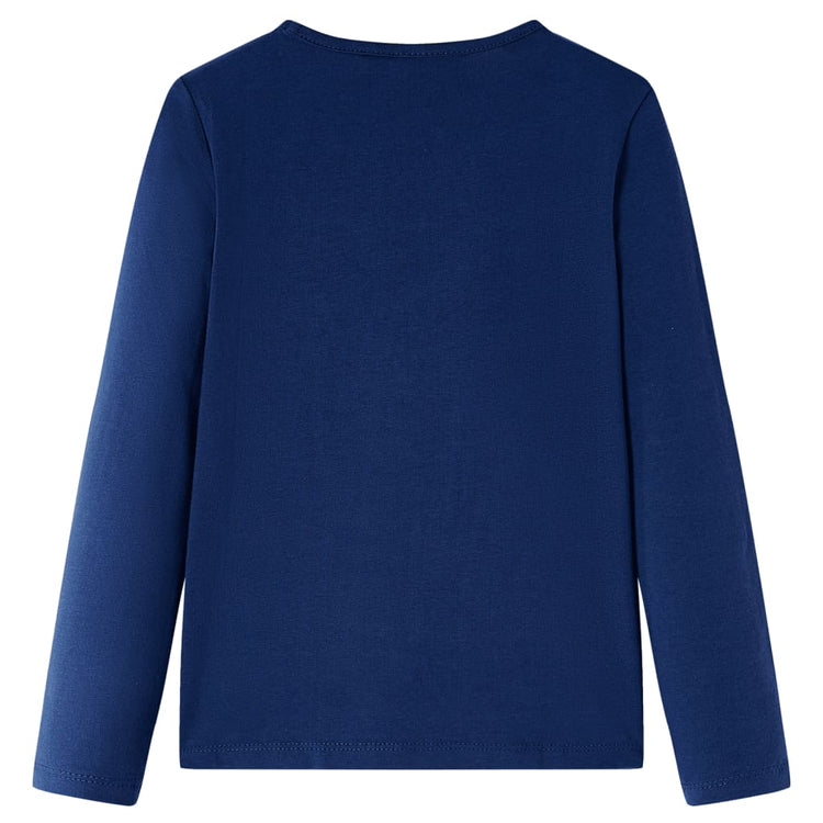 Vidaxl Kinderhemd mit langen Ärmeln 128 Marineblau