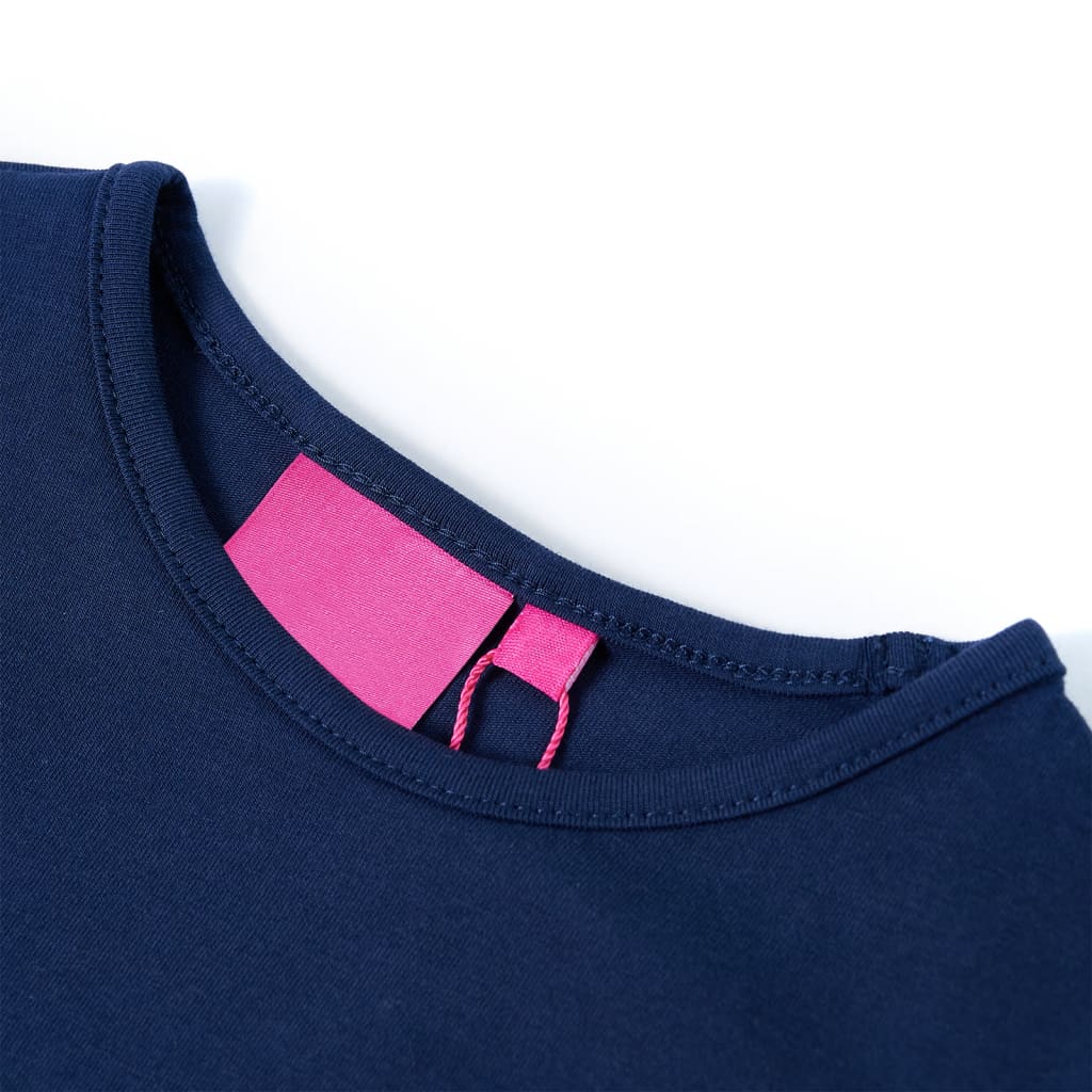 Vidaxl Kinderhemd mit langen Ärmeln 128 Marineblau