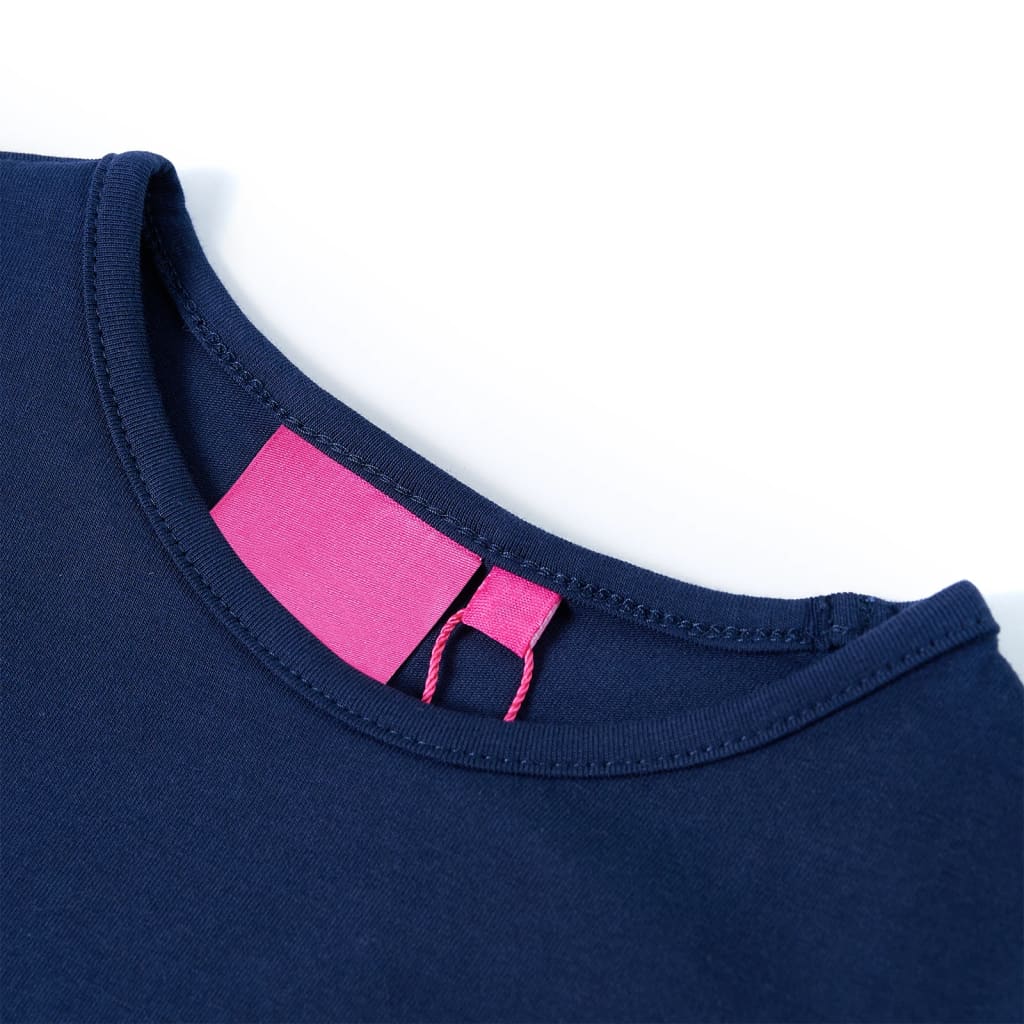 Vidaxl Kinderhemd mit langen Ärmeln 140 Marineblau