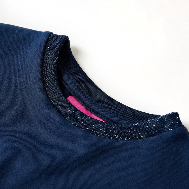 Vidaxl Kinderkleid mit langen Ärmeln 92 Marineblau