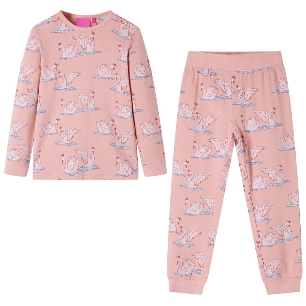 Vidaxl Kinderpyjama mit Langarm 92 hellrosa
