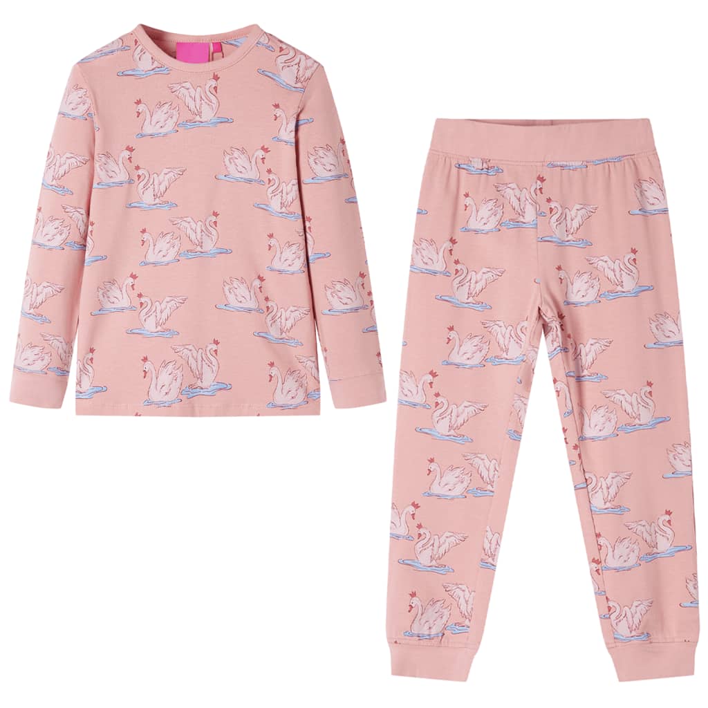 Vidaxl Kinderpyjamas mit Langhülsen 116 hellrosa