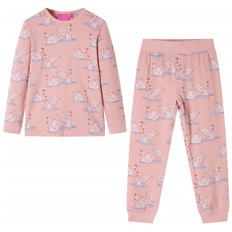 Vidaxl Kinderpyjama mit langen Ärmeln 140 hellrosa