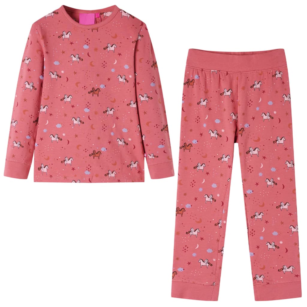 Vidaxl Kinderpyjama mit langen Ärmeln 128 Old Pink