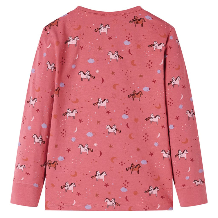 Vidaxl Kinderpyjama mit langen Ärmeln 128 Old Pink