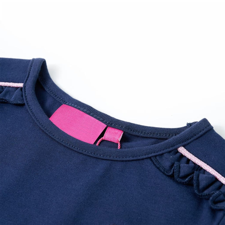 Vidaxl -Kinderhemd mit langen Ärmeln 92 Marineblau