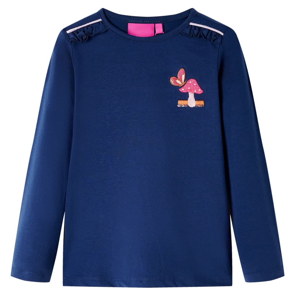 Vidaxl Kinderhemd mit langen Ärmeln 140 Marineblau