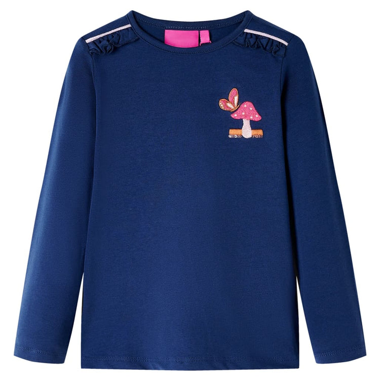 Vidaxl Kinderhemd mit langen Ärmeln 140 Marineblau
