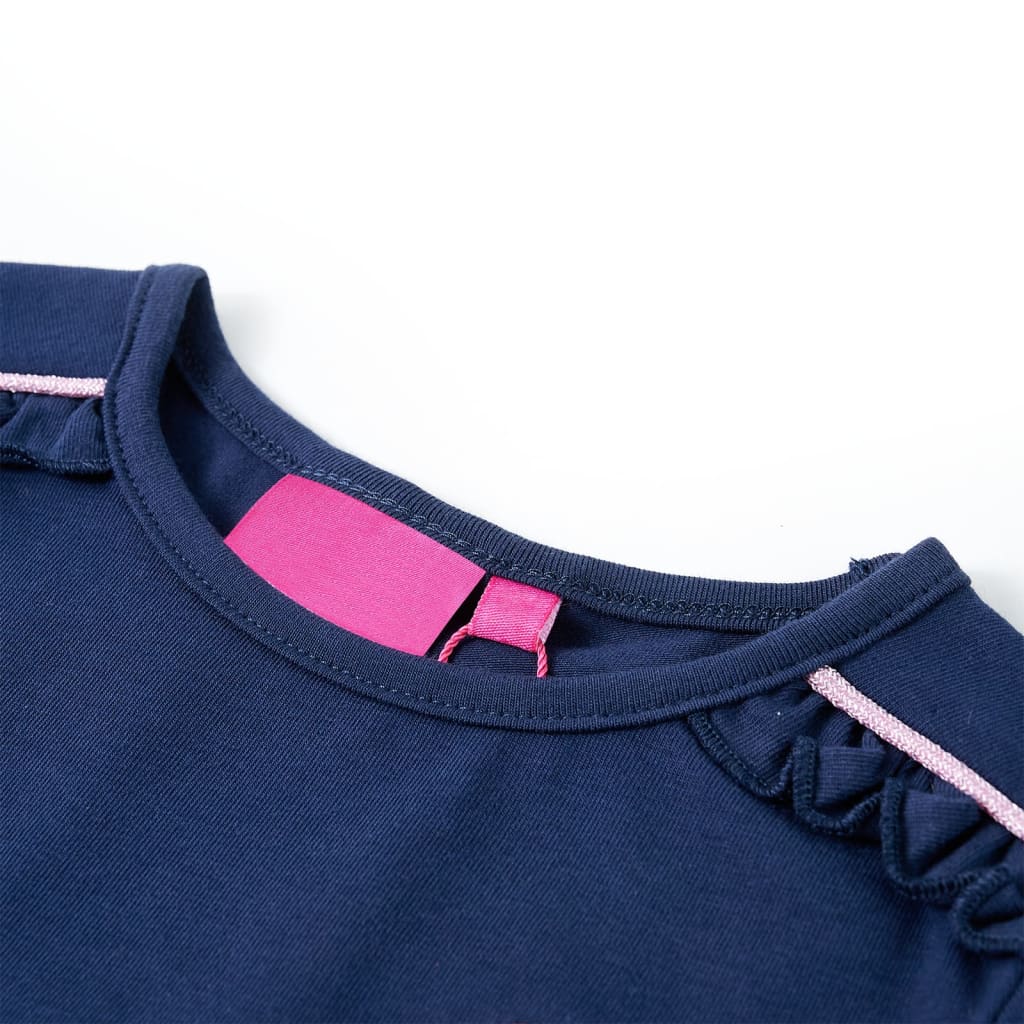Vidaxl Kinderhemd mit langen Ärmeln 140 Marineblau