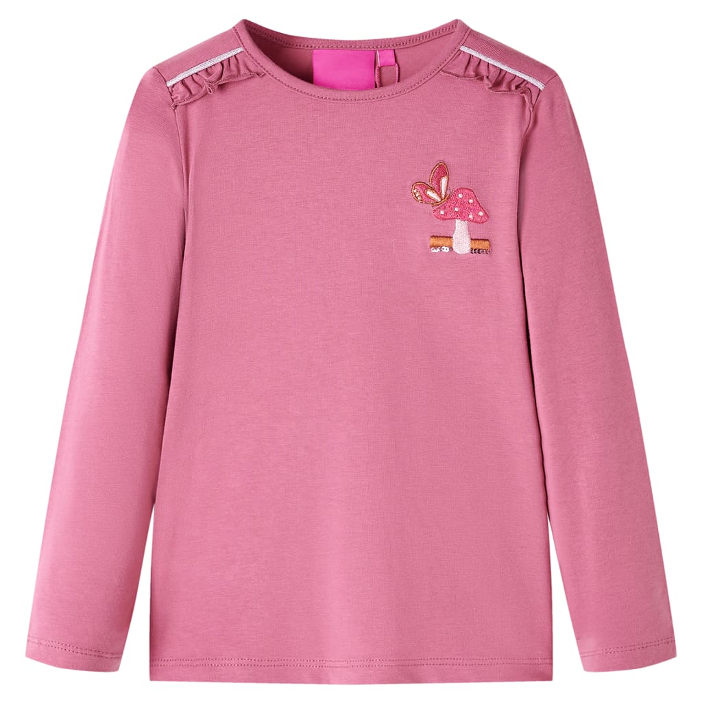 Vidaxl -Kinderhemd mit langen Ärmeln 116 Himbeeren Farbe