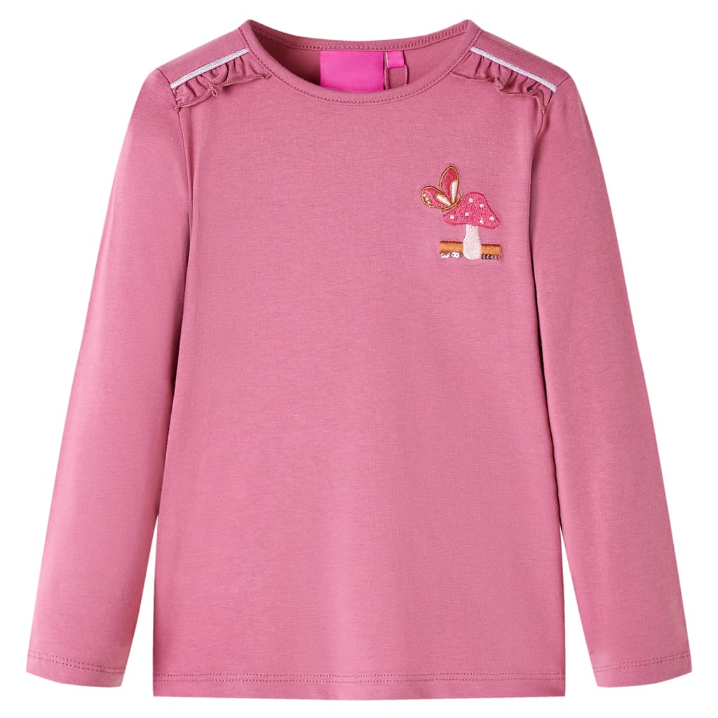 Vidaxl Kinderhemd mit langen Ärmeln 128 Himbeeren Farbe