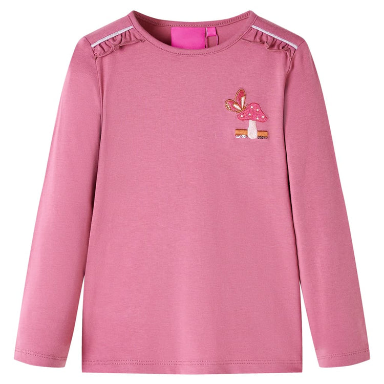 Vidaxl Kinderhemd mit langen Ärmeln 128 Himbeeren Farbe