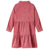 Vidaxl -Kinderkleid mit langen Ärmeln Rippen Samt 116 Old Pink