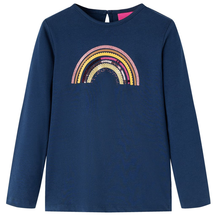 Vidaxl Kinderhemd mit langen Ärmeln 104 Marineblau
