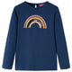 Vidaxl Kinderhemd mit langen Ärmeln 104 Marineblau